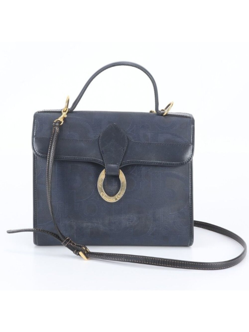 Dior Vintage Trotter Leather 2-Way Shoulder Bag Crossbody